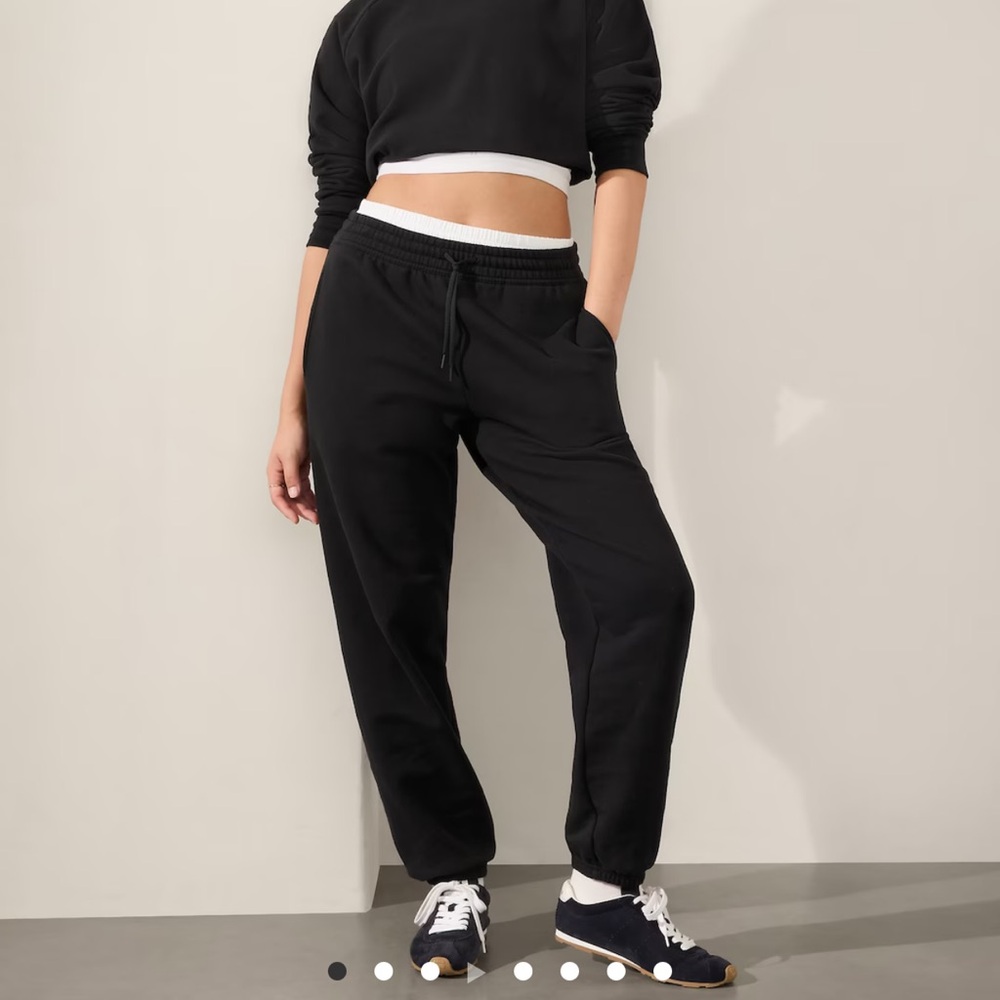 Athleta Forever Fleece Jogger /Black Medium Petite MP NWT